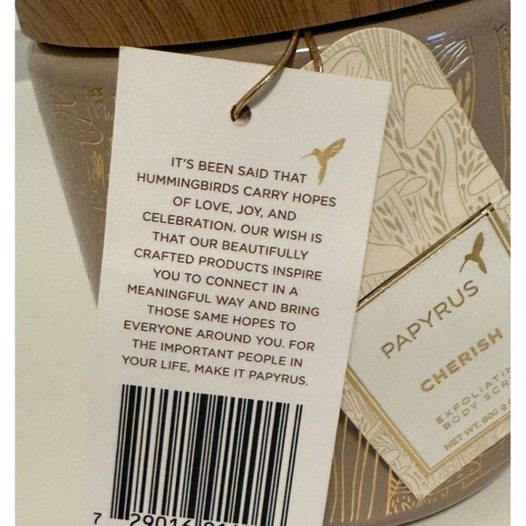 NEW Papyrus Cherish Nourishing Body Scrub 600g/21.16oz In Decorative Gold Jar - Picture 4 of 7